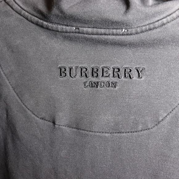 Burberry Brit Black Quarter Zip Pullover XL Nova Check Collar - Picture 3 of 6